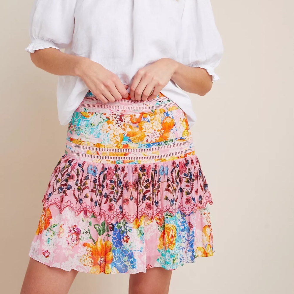 Anthro Bhanuni by Jyoti Floral Tiered Skirt - Picture 5 of 9